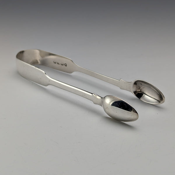 1823 British Antique Sterling Silver Sugar Tongs 27g John William Blake